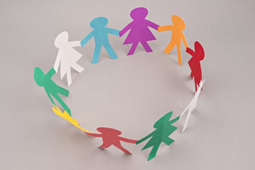 Using Community as a Higher Power - paper cutout circle