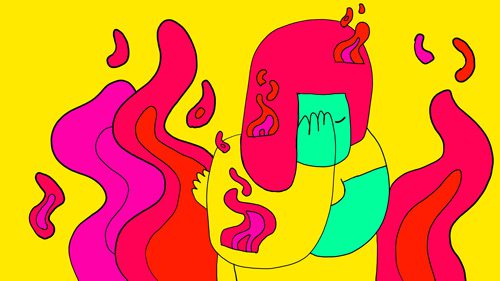 brightly colored illustration of mental illness