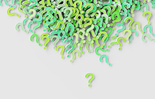 pile of green and blue question marks on a white background - holistic health