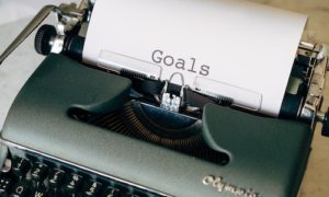 typewriter, goals, achievable goals, recovery, sober
